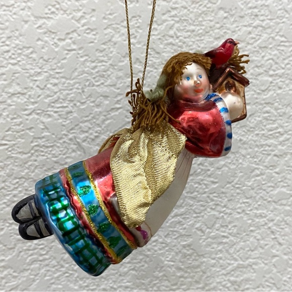 Vintage Handblown Mercury Glass Angel Christmas Holiday Ornament - Picture 9 of 12